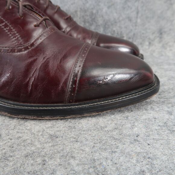 Rockport Shoes Men 8.5 Oxford Cap Toe Leather Dress Formal Classic Comfort Brown - Picture 3 of 16